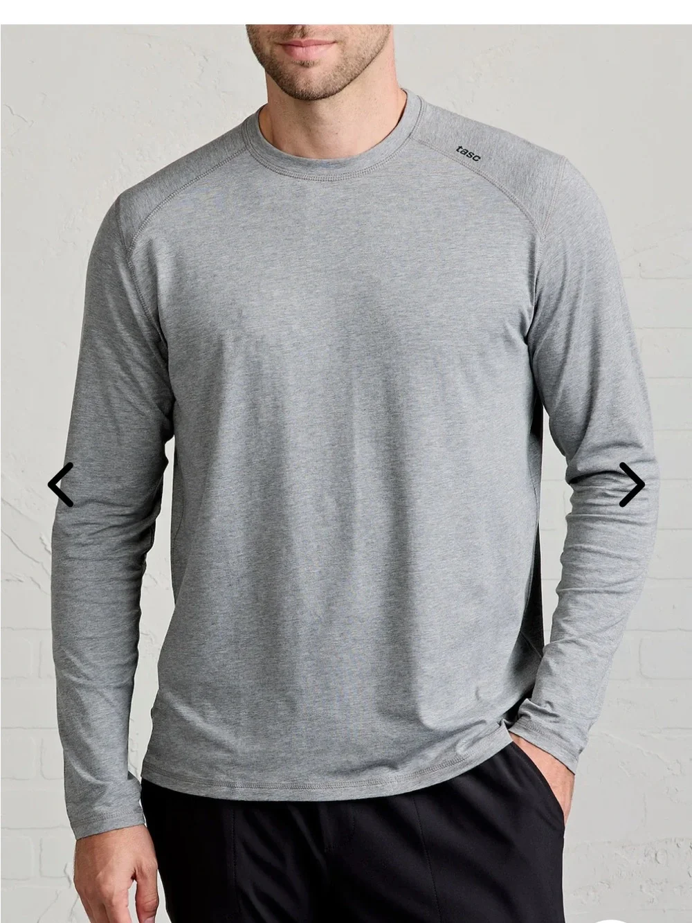 Lightweight Grey Tasc Long-Sleeve Performance Shirt - Bamboo size M